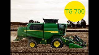 Testkjøring av John Deere T5 700 tresker [upl. by Rayford]