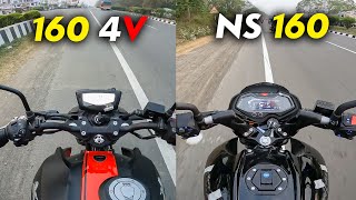 2024 Pulsar NS 160 vs Apache 160 4V Ride Comparison Review  Which one is Best 160cc Bike [upl. by Dannica]