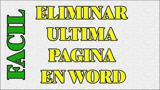 COMO ELIMINAR la ultima PAGINA EN BLANCO DE WORD 2022 FUNCIONA✔🆗 [upl. by Gunnar]