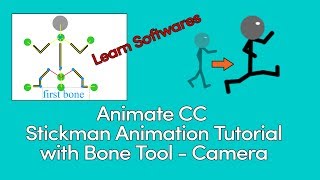 Animate CC Stickman Animation Tutorial with Bone Tool  Camera  Character Rigging [upl. by Ellevart593]