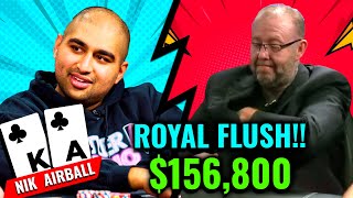 Nik Airball Hits A ROYAL FLUSH Against Viffer CRAZY HAND [upl. by Drwde]