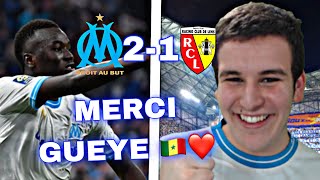 OM 21 LENS  🇸🇳🔥MERCI GUEYE   🚨 MARSEILLE ARRACHE LA VICTOIRE FACE AU RCL   LIGUE 1 [upl. by Mya]