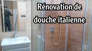 installation dun avabomeuble et toilettes suspendu avec douchette encastrable et mitigeur de douch [upl. by Nnairda514]