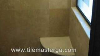 How to  Built in Shower corner seat  bench installation bathroom tile [upl. by Soracco]