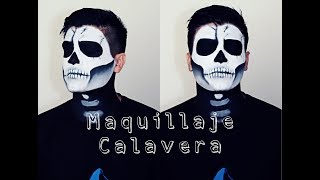 Maquillaje Calavera  Makeup Skull Maquillaje para Halloween [upl. by Aisetra]