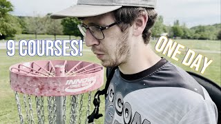 We Played 9 Courses In One Day  Disc Golf Challenge [upl. by Sisely772]