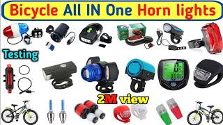 Bicycle all in one Horn lights  bicycle horn  cycle led light Horn  Electronics verma [upl. by Euqinamod]