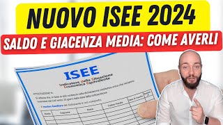 ISEE 2024 documenti come ottenere saldo e giacenza media dei conti [upl. by Berti]