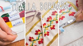 Bordado a mano puntada decorativa10 Easy handmade embroiderydiy Toalla bordada [upl. by Ave338]