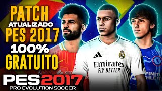 PATCH PES 2017 ATUALIZADO TEMPORADA 2025 COM PLACARES REAIS FACES E UNIFORMES  PES 2017 PC FRACO [upl. by Milburn]