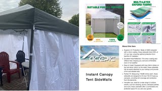 Acepic Instant Canopy Sidewalls  easy Install Canopy Sidewalls  Curtain for Instant pop up Canopy [upl. by Heiner96]