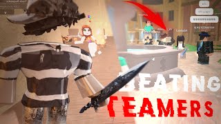 BEATING 4 TEAMERS w KEYBOARD ASMR in MM2 Murder Mystery 2 [upl. by Attiuqihc653]