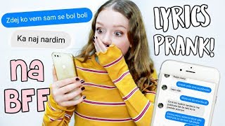 LYRIC PRANK on my BEST FRIEND postane jezna😨 [upl. by Kohler]