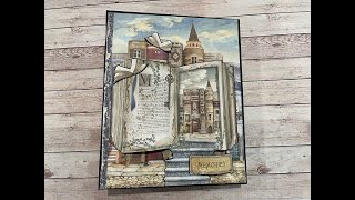 STAMPERIA VINTAGE LIBRARY TUTORIAL ALBUM PT 1  SHELLIE GEIGLE JS HOBBIES AND CRAFTS [upl. by Tansey990]