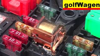 VW  AUDI relay 100 test and measure 7MO 951 253A secondary fuel pump relay [upl. by Hillery157]