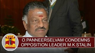 OPanneerselvam condemns MKStalin over his statement on removal of Jayalalithaa portrait [upl. by Jeffers]