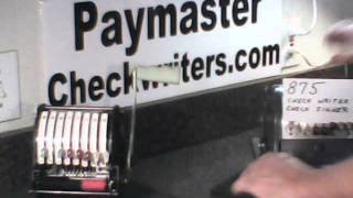 Paymaster Checkwriter Model 875 CheckWriterSigner [upl. by Anay842]