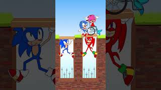 Double Bridge Challenge With Sonic and Knuckls 💪💚 shorts tiktok viral animation [upl. by Alis205]