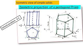 isometric projection of a pentagonal prism [upl. by Ramedlav613]