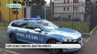 TG VENEZIA 23012019  FURTI DI BUS TURISTICI QUATTRO ARRESTI [upl. by Romulus]