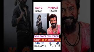 KGF 2 🆚 VIKRAM MOVIE BUDGET AND 04 DAYS LIFETIME BOX OFFICE COLLECTION kgf2 vikram shortvideo [upl. by Narmi639]