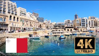 【4K Walk in Malta】Walking beautiful seaside of Malta Sliema area マルタの海岸散歩 [upl. by Ethelbert]