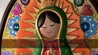 Pinta y decora un Medallón de la Virgen de cerámica  Tutorial [upl. by Cand]