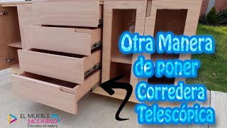 Otra Forma de Instalar correderas Telescópicas  Como poner frentes de cajón ElMuebleModerno [upl. by Heffron]