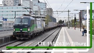 LTE 193 263 komt met containertrein door station Tilburg [upl. by Beera]