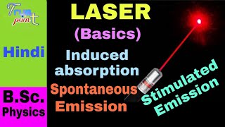 LASER  Introduction  Stimulated absorption Spontaneous Emission Stimulated Emission  in Hindi [upl. by Koerlin]