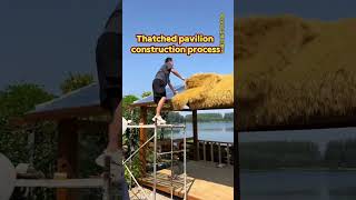 Thatched pavilion construction process thatched Thatch InstallationThatched Pavilion [upl. by Nrevel89]