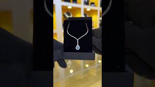 Omnia Maribel Sky Blue Necklace 925 Silver In High Quality Simulated diamonds [upl. by Anitsirhcairam]