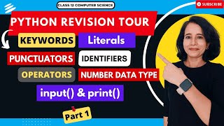 Python Revision Tour  Part 1  ONE SHOT  Class 12 Computer Science  Python Tokens 🐍 [upl. by Caren]