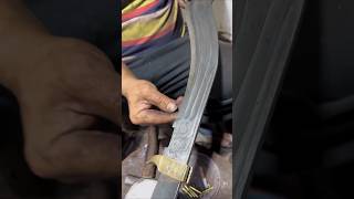 The process of installing rivets on the handleKukriHusa KnifeDamascushorts [upl. by Ahsenad]