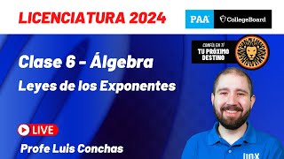 Clase 6  Leyes de los Exponentes  Curso Gratis PAA 2024 [upl. by Htidirrem]