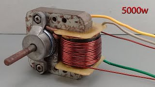 New 220v 5000w Free Electric Energy Using AC Fan Motor And DC Motor [upl. by Coriss88]