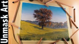 How to Draw Mountains Landscape with Colored Pencils  Easy Drawing Techniques [upl. by Suivatna]