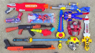 Collecting Nerf Gun Superhero Gun ShotGun AK47 Spiderman Gun Sniper Revolver Superhero amp Mask [upl. by Caprice]