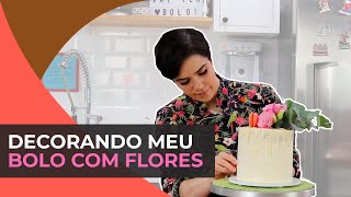 DECORAÇÃO DE BOLO COM FLORES NATURAIS [upl. by Isidore]