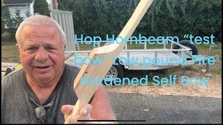 Hop Hornbeam “test bow” low pound Fire Hardened Self bow with Chris Bartik by Joe Zummo [upl. by Goldberg]