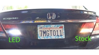 LED REVERSE LIGHT INSTALL ON 2015 HONDA CIVIC [upl. by Shirk192]