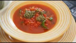 Easy amp Delicious Tomato Soup Recipe with Pesto for a twist [upl. by Yanahs864]