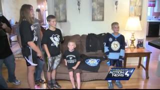 Sidney Crosby delivers Pens tickets to North Hills family [upl. by Amory897]