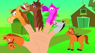 Caballo dedo de la familia  Canciones para niños  Poem For Kids  Kids Rhyme  Horse Finger Family [upl. by Alauqahs]