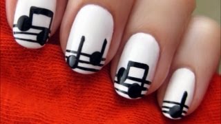 Easy Music Nails  CutePolish  Disney Style [upl. by Sadoff]