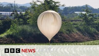 North Korea drops trash balloons on South Korea  BBC News [upl. by Aryamoy732]