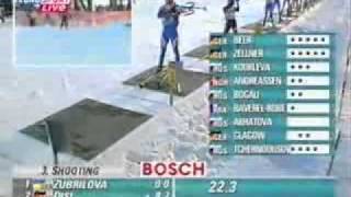 Biathlon Season 20012002OberhofWomens pursuit [upl. by Atteuqihc722]