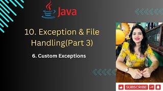 Lec 10Part 3 Exception amp File Handling  How to implement Custom Exceptions in Java [upl. by Trela]