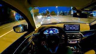 BMW 5 Series G30 Night Test Drive POV  Ambient Lighting [upl. by Tristram438]