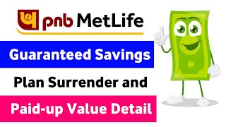 Pnb metlife guaranteed savings plan  guaranteed surrender value  paidup value benefits detail [upl. by Olethea]